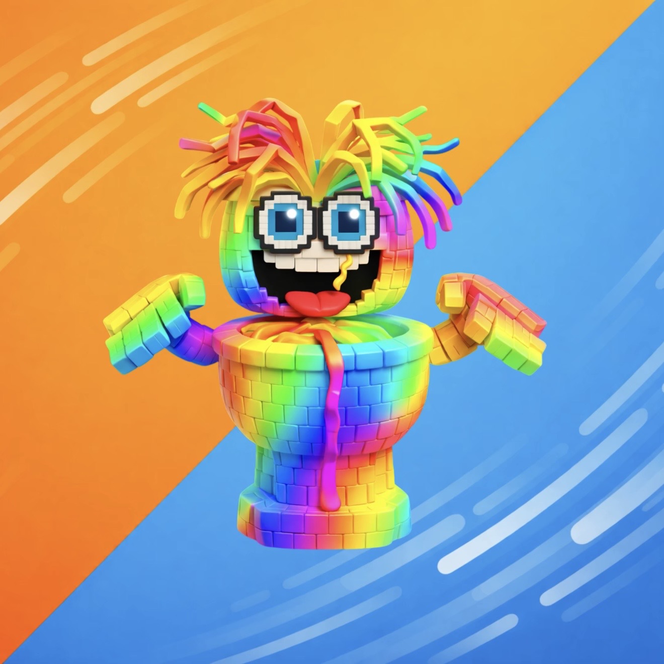 Rainbow Spaghetti Tualetti
